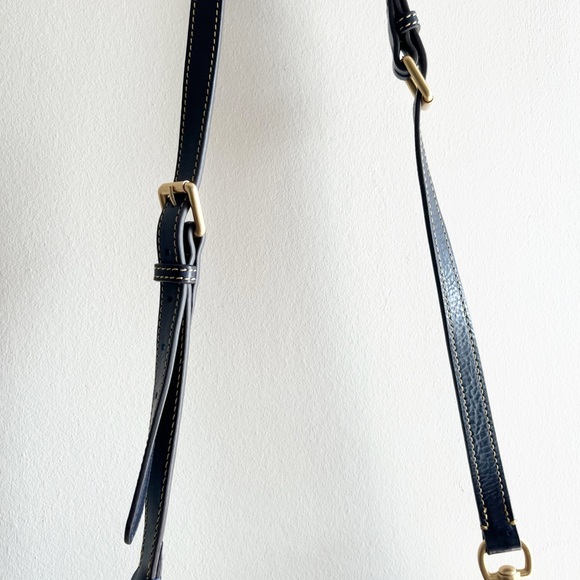 Dooney & Bourke Florentine Toscana Crossbody Hobo Navy Shouler Bag Purse Leather - Picture 7 of 9